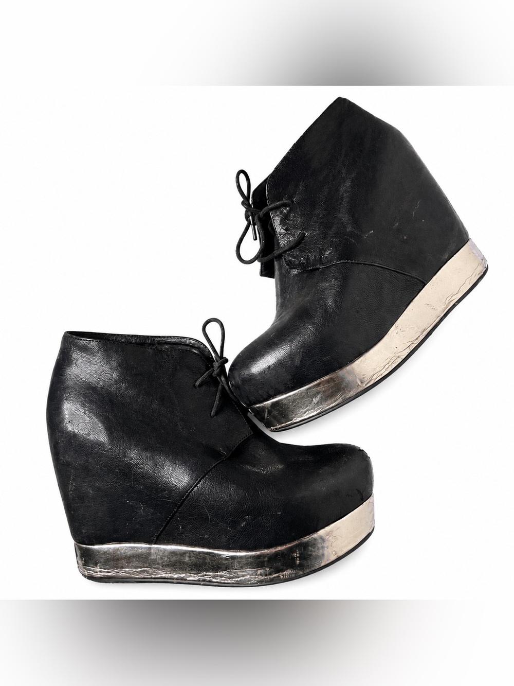Jeffrey Campbell Alexa Leather Wedge Platform Ankle Boots